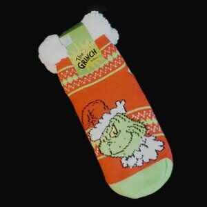 Dr. Seuss The Grinch Holiday Cozy Quarter Crew Slipper Socks Women’s Size 5-10